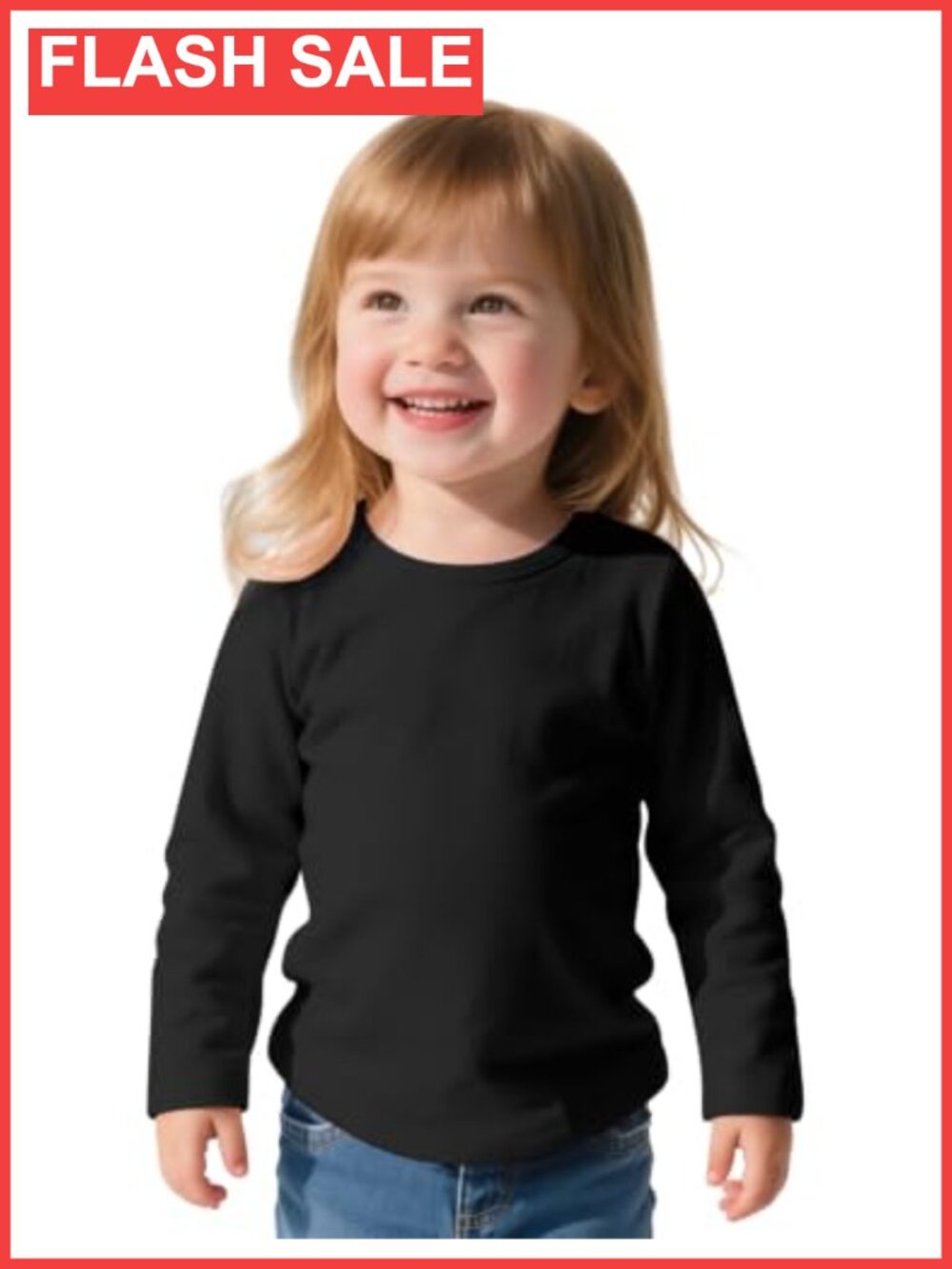 Toddler Girls Long Sleeve Cotton T-Shirt Crewneck Pullover Top